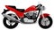 Classic motorcycle side view graffiti style isolated illustration