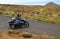 Classic  Motorcycle and Sidecar with passenger  used to give Island tours.