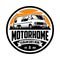 Classic Motorhome Emblem Logo Vector Isolated