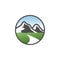 Classic mountain scenery logo design concept