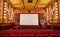 Classic movie film theatre with red chairs