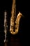 Classic music Sax tenor saxophone and clarinet in black