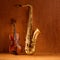 Classic music Sax tenor saxophone violin in vintage