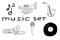 Classic musical set of instruments and symbols for any design solution related to music