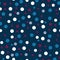 Classic navy background with polka dots seamless pattern.