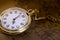 Classic Necklace gold pocket watch on retro map