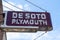 Classic neon sign for De Soto Plymouth, a former American automobile marker that was