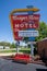 Classic neon sign for the famous Munger Moss Motel along old historic Route 66