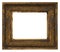 Classic old ornate wooden picture frame carved by hand on white background