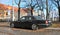 Classic old vintage veteran retro elegant sedan car black Jaguar Sovereign parked