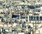 Classic Parisian buildings. Aerial view of roofs