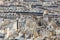 Classic Parisian buildings. Aerial view of roofs