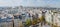 Classic Parisian buildings. Aerial view of roofs. Panorama