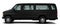 Classic passenger minibus in black.