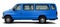 Classic passenger minibus in blue.