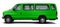 Classic passenger minibus in green.