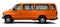 Classic passenger minibus in orange.