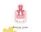 Classic Perfume bottle illustration. Glamour fragrance isolated icon. Woman perfume with a bow in retro bottle sticker