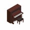 Classic piano isometric concept illustration editable vector