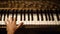 Classic piano key with musician hands playing. Generative AI