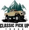 classic pick up truck logo design vector