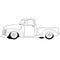 Classic pickup truck vintage vector illustration line