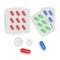 Classic Pills Top View, Pills, capsules blisters, bottles with medicine and plastic tubes, Vector Format