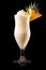 The classic Pina Colada with pineapple, coconut and creamy white top presented in a chilled glass with straw