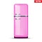 Classic pink Fridge refrigerator. Vector isolated