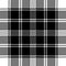 Classic pixel plaid black white seamless pattern