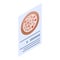 Classic pizza menu icon, isometric style