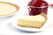 Classic Plain No Bake Cheesecake in a Graham Cracker Crust and C