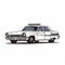 Classic Police Car Vector Illustration On White Background