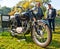 Classic Polish motorcycle Junak closeup view