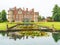 Classic pond at Burton Agnes Hall, Yorkshire, England.