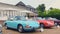 Classic Porsche 911 and Porsche 912 sports cars