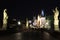 Classic Prague - night view to old buildings and street ,  Czech Republic