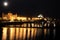 Classic Prague - night view to old buildings and street ,  Czech Republic