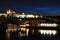 Classic Prague - night view to old buildings and street ,  Czech Republic