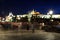 Classic Prague - night view to old buildings and street ,  Czech Republic