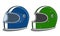 Classic Racing Helmet. Green Blue Helmet. Bike Helmet