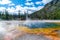 Classic rainbow thermal pool at the famous Yellowstone national park