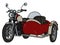 The classic red and cream sidecar