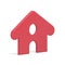 Classic red fairy tail countryside cute house slim Christmas tree toy decorative design vector