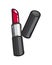 Classic Red Glossy Lipstick Isolated Illustration