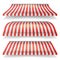 Classic Red And White Awning Vector Set. Realistic Store Awning Isolated On White Background Illustration