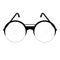 Classic retro fashionable glasses with round lenses and temples with frame and lenses of circle shape for men. Vector drawing.