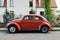 Classic retro oldtimer veteran vintage red old Volkswagen Beetle car