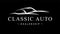 Classic retro style sports car auto logo silhouette