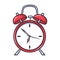 Classic ringing alarm clock illustration